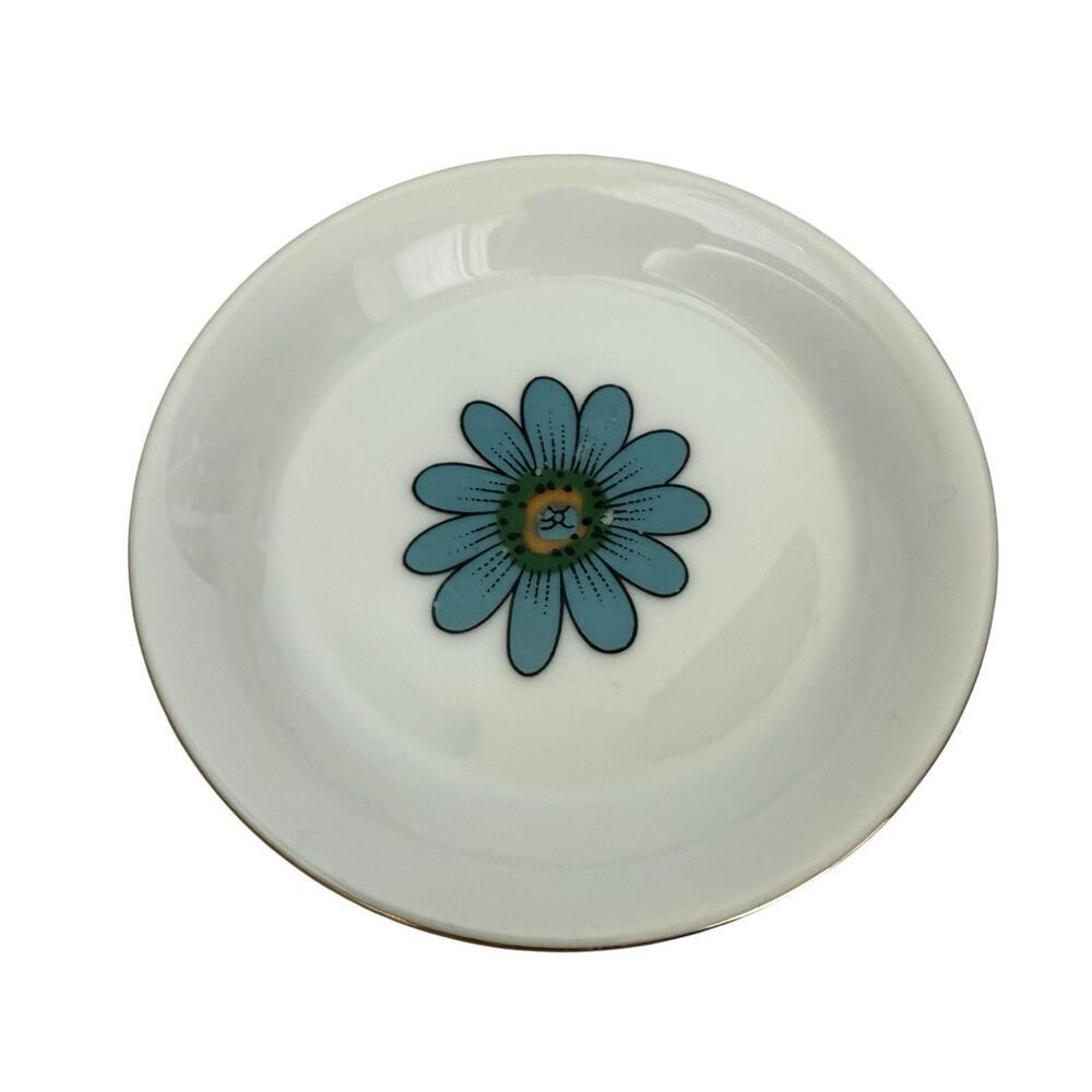 Creative Coasters Vintage Porcelain 70s Funky Floral Ring Dish Trinket Dish MCM - Picture 2 of 7